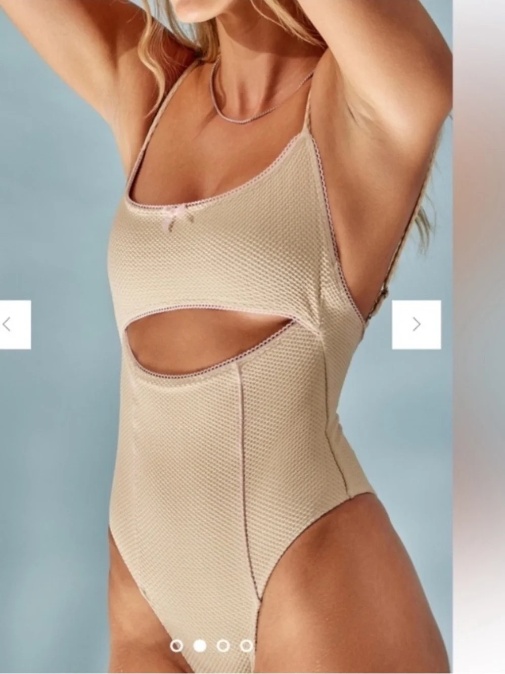 New! Frankies Bikinis Julianne Waffle Cheeky One Piece Swimsuit 38749